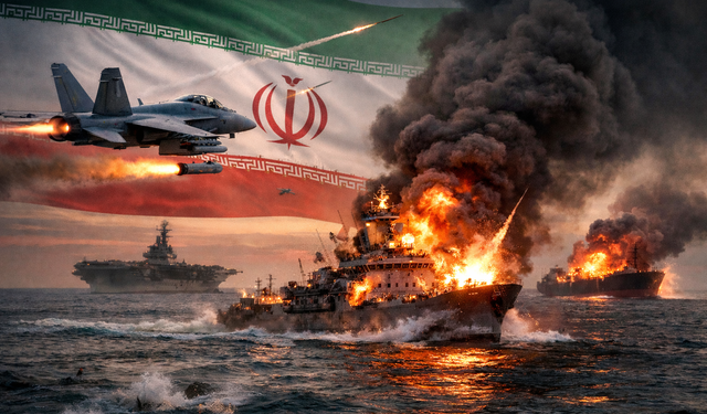 ABD İran'a ait 9 gemiyi bombaladı!