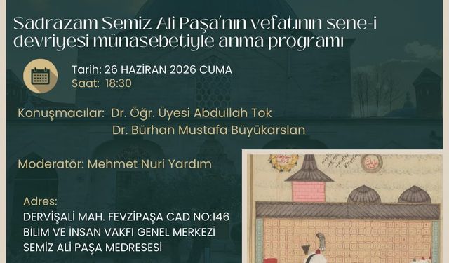 Osmanlı Veziriazamı Semiz Ali Paşa Fatih'te yâd edilecek