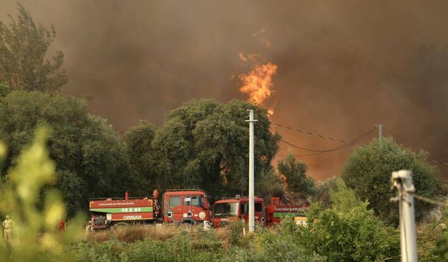 Fethiye'deki orman yangınına müdahale ediliyor