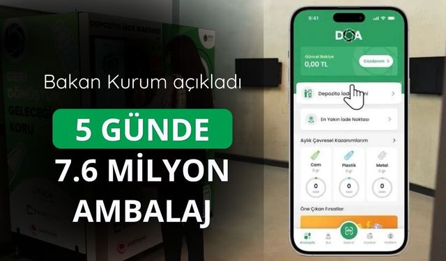 Bakan Kurum açıkladı: 5 günde 7.6 milyon ambalaj