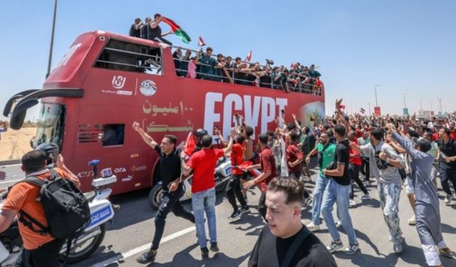 Mısır Milli takımının kutlamalarında Filistin unutulmadı
