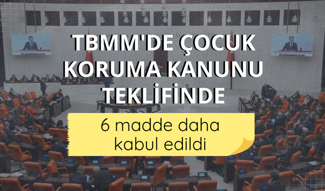 TBMM'de Çocuk Koruma Kanunu teklifinde 6 madde daha kabul edildi