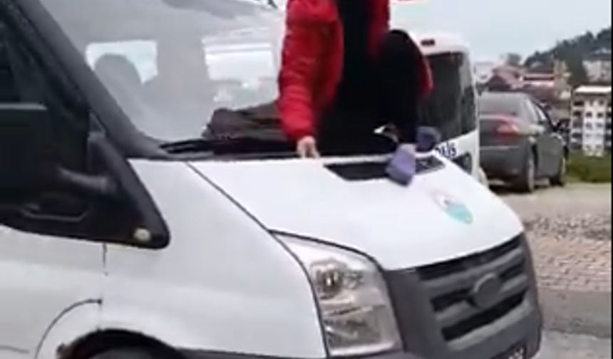 Devletin polisi kimlerle uğraşıyor! Köpekçi kadın araca tırmandı