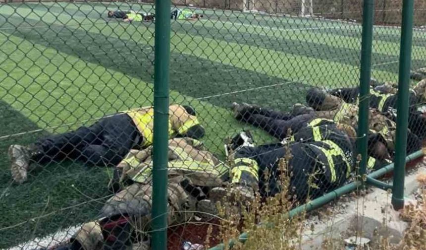 Aydın'da tribün çökmesi ve yangın tatbikatı gerçekleştirildi