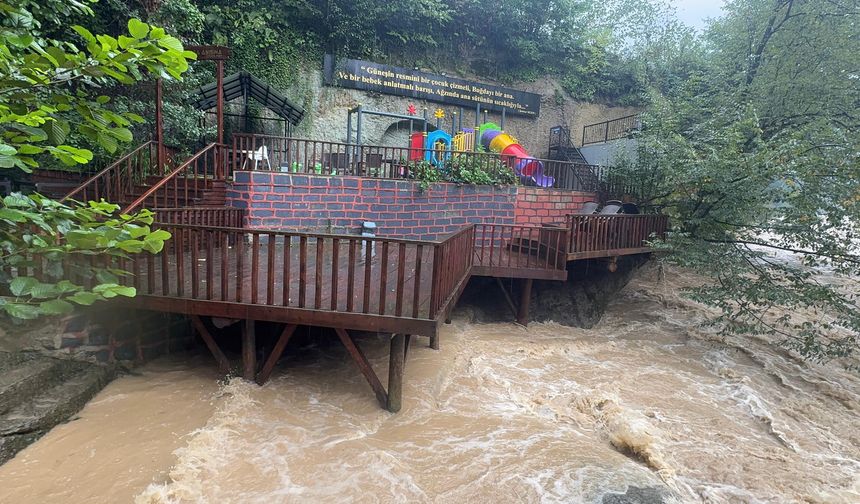 Giresun'da etkili olan sağanak hayatı olumsuz etkiledi