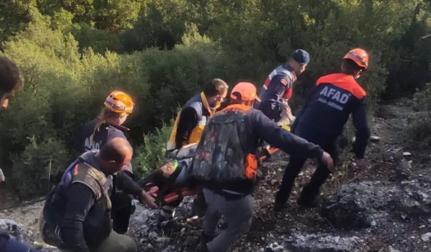 Uşak'ta dere yatağına düşen kişi yaralandı