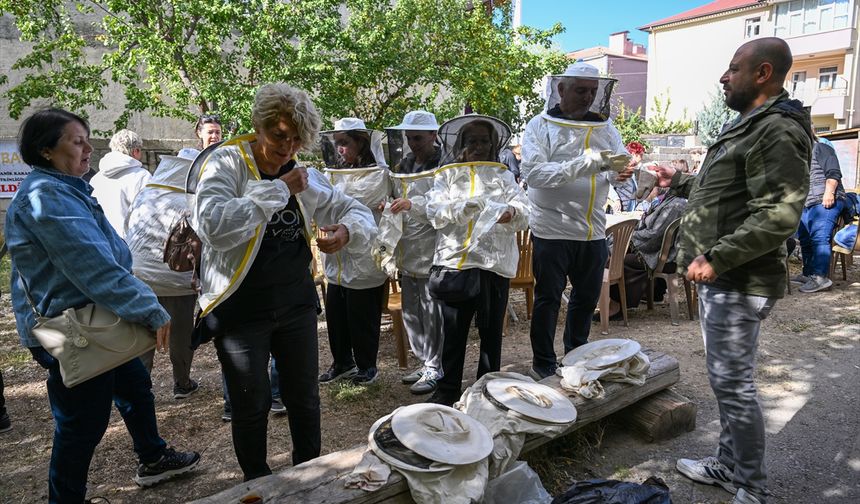 Van'a gelen 50 kişilik turist kafilesi bal hasadı yaptı