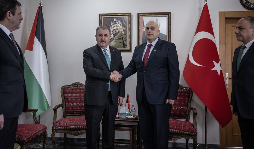 BBP Genel Başkanı, Filistin'in Ankara Büyükelçisi Abu Jaish'i ziyaret etti