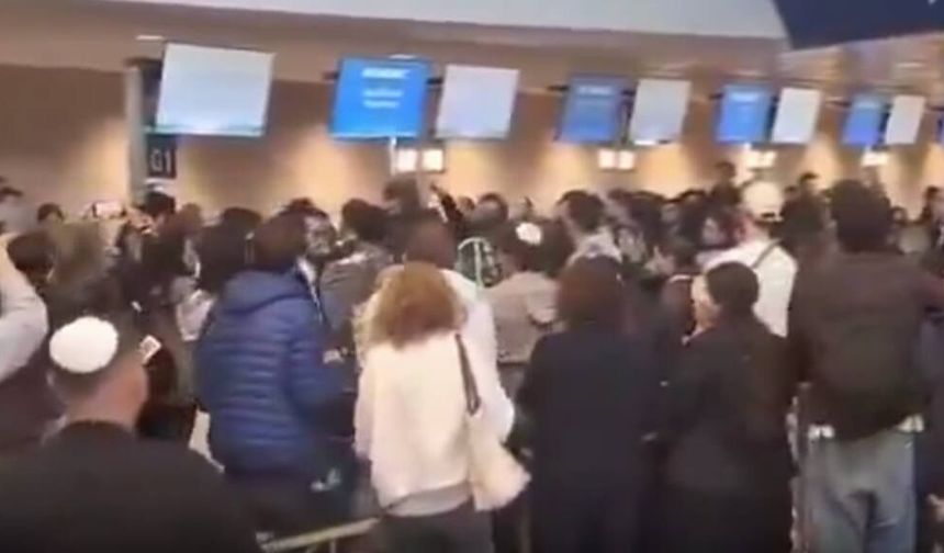 Kaçmaya çalışan Siyonistler havalimanında olay çıkardı
