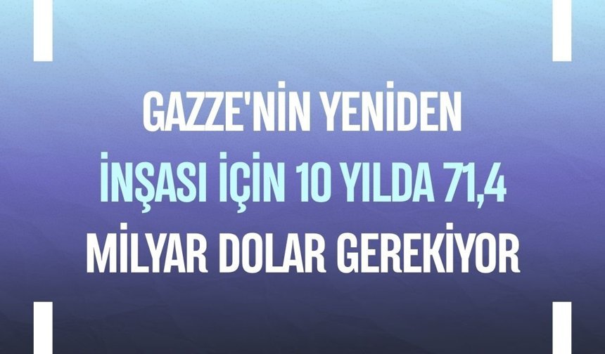 Gazze'nin yeniden inşası için 71,4 milyar dolar gerekiyor