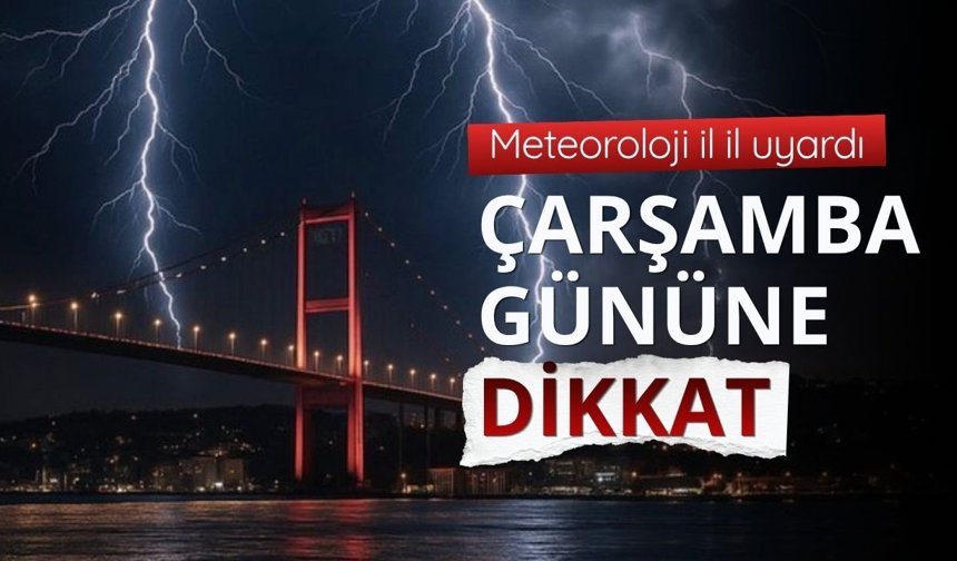 Meteoroloji il il uyardı: Çarşamba gününe dikkat