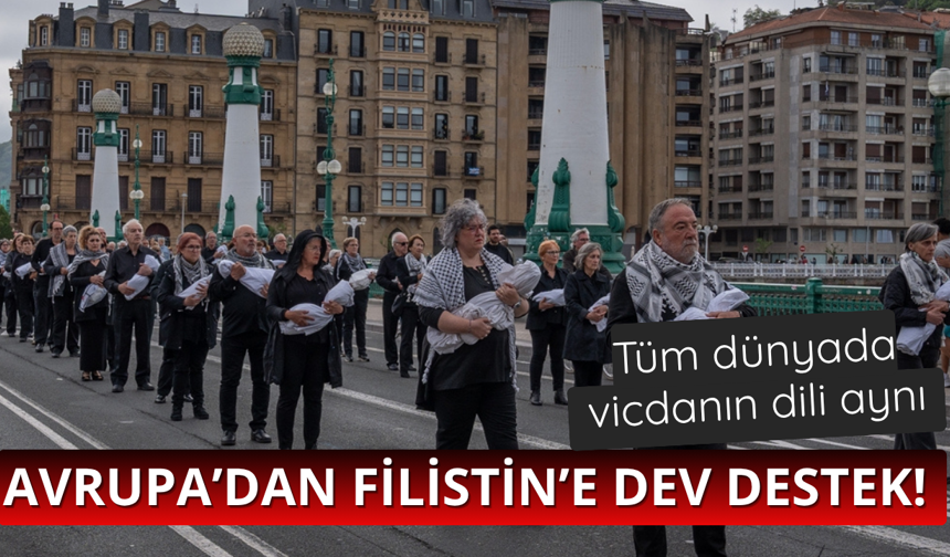 Avrupa'da Filistin'e dev destek yürüyüşü