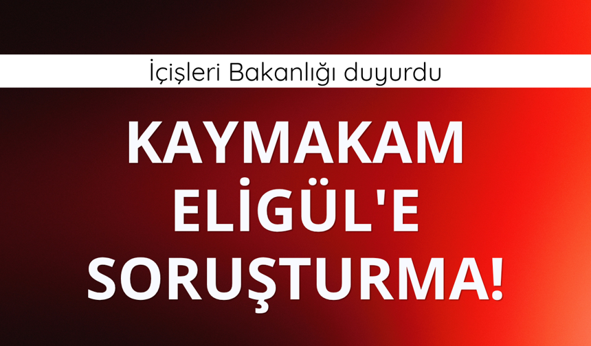 Kaymakam Eligül'e soruşturma!