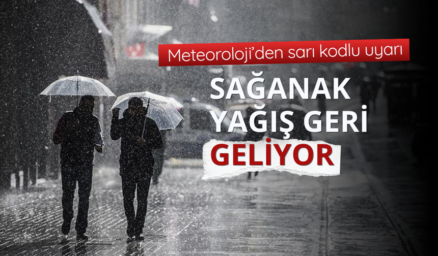 Meteoroloji'den sarı kodlu uyarı! Sağanak geri geliyor