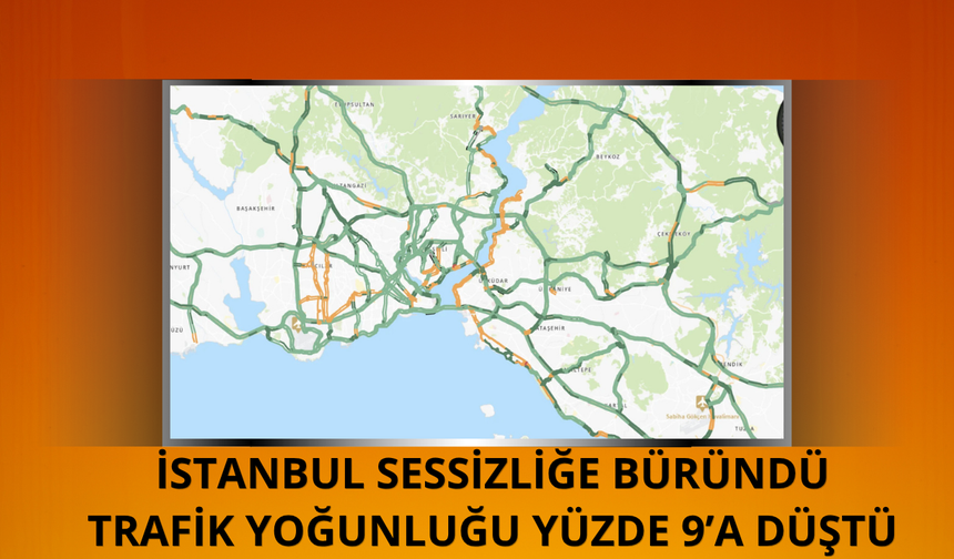 İstanbul'da trafik yoğunluğu yüzde 9’a düştü