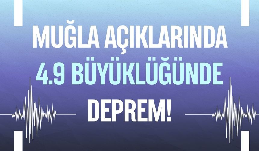 Muğla açıklarında 4.9 büyüklüğünde deprem!