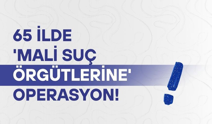65 ilde 'Mali Suç Örgütlerine' operasyon!