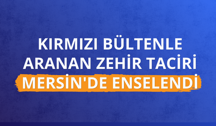 Kırmızı bültenle aranan zehir taciri Mersin'de enselendi
