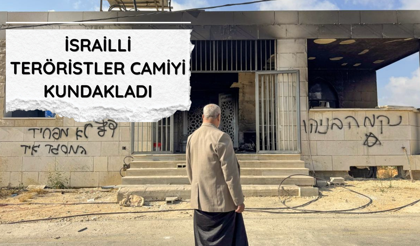 İsrailli teröristler camiyi kundakladı