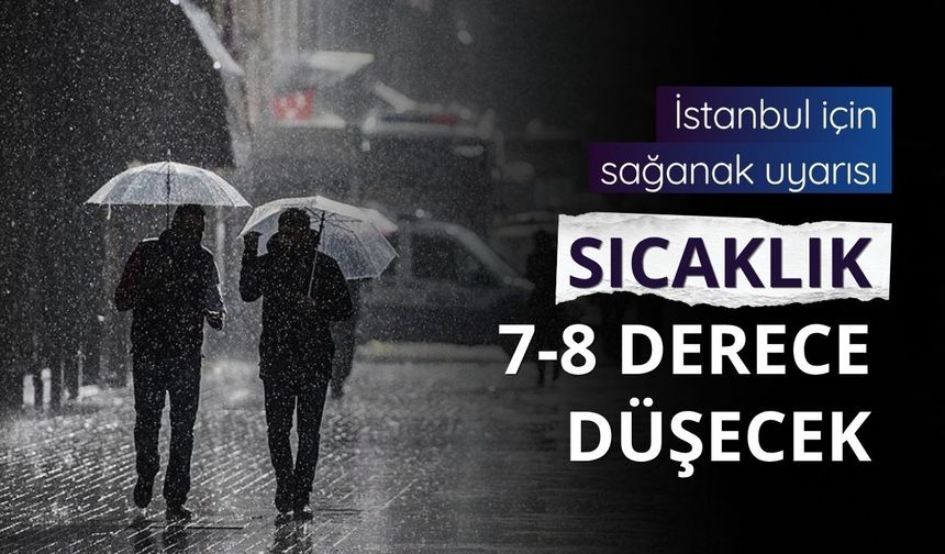 İstanbul için sağanak uyarısı: Sıcaklık 7-8 derece düşecek
