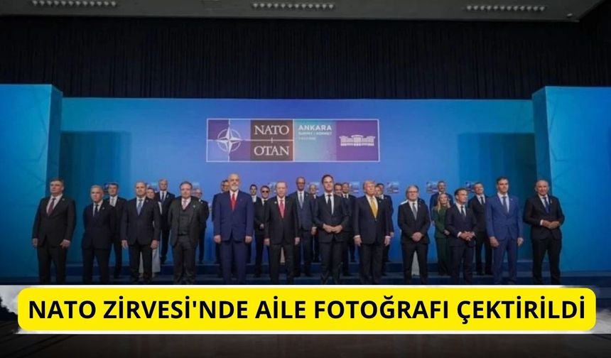NATO Zirvesi'nde aile fotoğrafı çektirildi