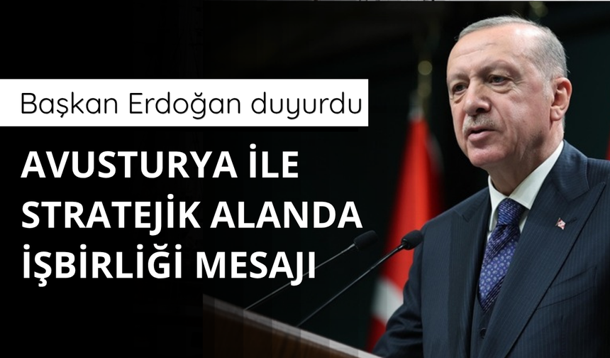 Erdoğan'dan Avusturya ile stratejik alanda işbirliği mesajı