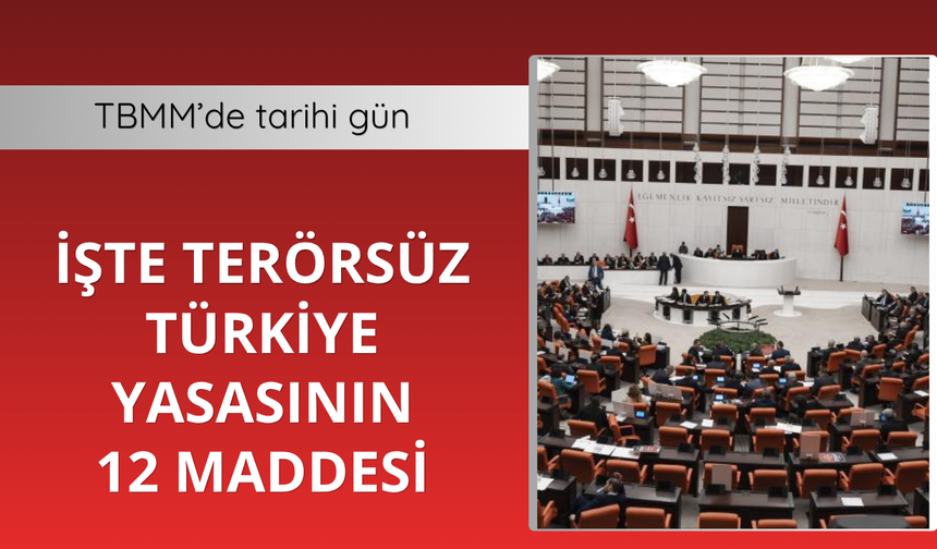 Terörsüz Türkiye yasasında 12 maddenin tamamı