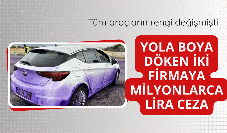 Kara yoluna boya döken iki firmaya milyonlarca lira ceza