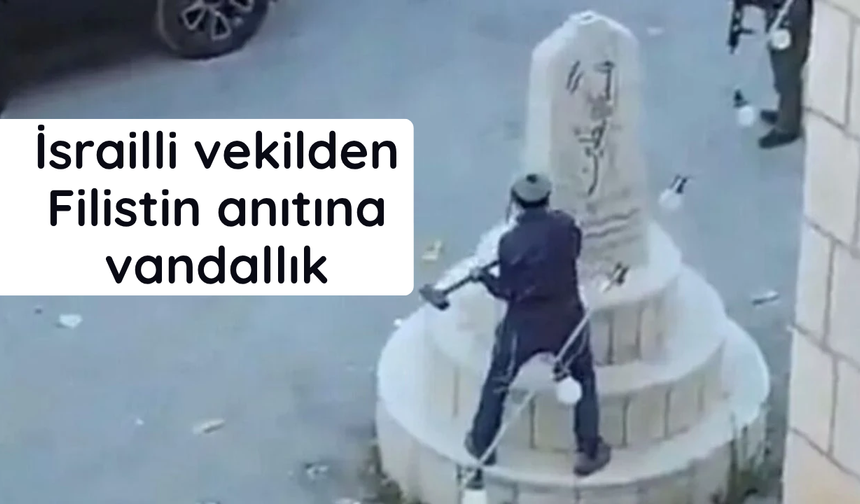 İsrailli soytarıdan Filistin anıtına vandallık