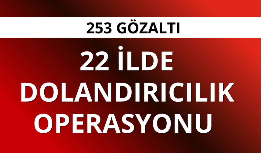 22 ilde dolandırıcılık operasyonu: 253 gözaltı