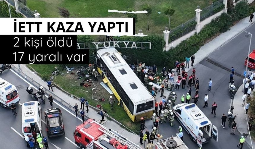 Zeytinburnu'nda İETT otobüsü duvara çarptı