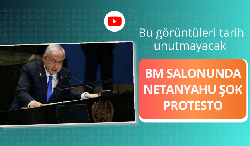 Katil Netanyahu BM'de protesto edildi