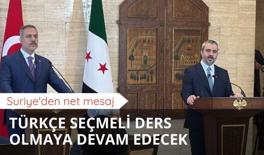 Suriye'den net mesaj: Türkçe seçmeli ders olmaya devam edecek