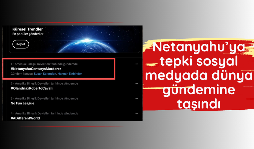 Netanyahu’ya tepki sosyal medyada dünya gündemine taşındı