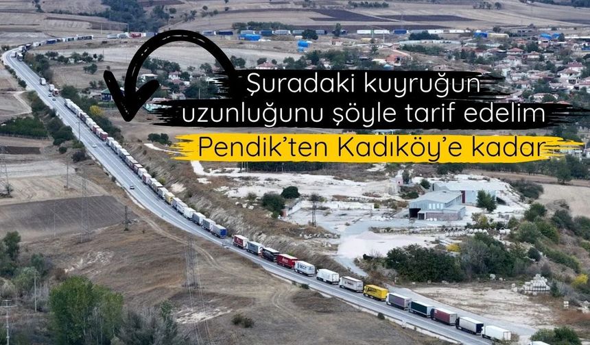 Hamzabeyli Sınır Kapısı'nda 27 kilometrelik tır kuyruğu