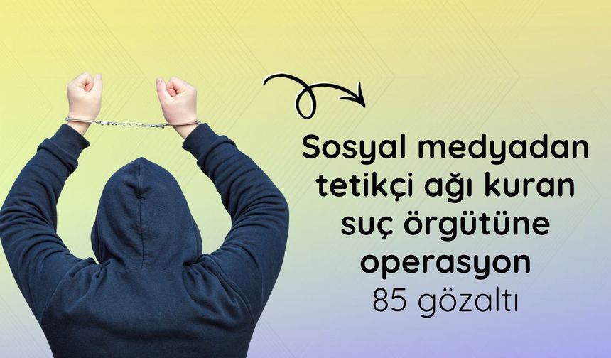 Sosyal medyadan tetikçi ağı kuran suç örgütüne operasyon: 85 gözaltı