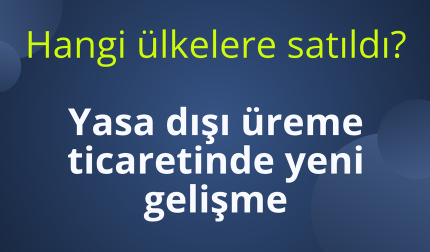 Yasa dışı üreme ticaretinde yeni gelişme
