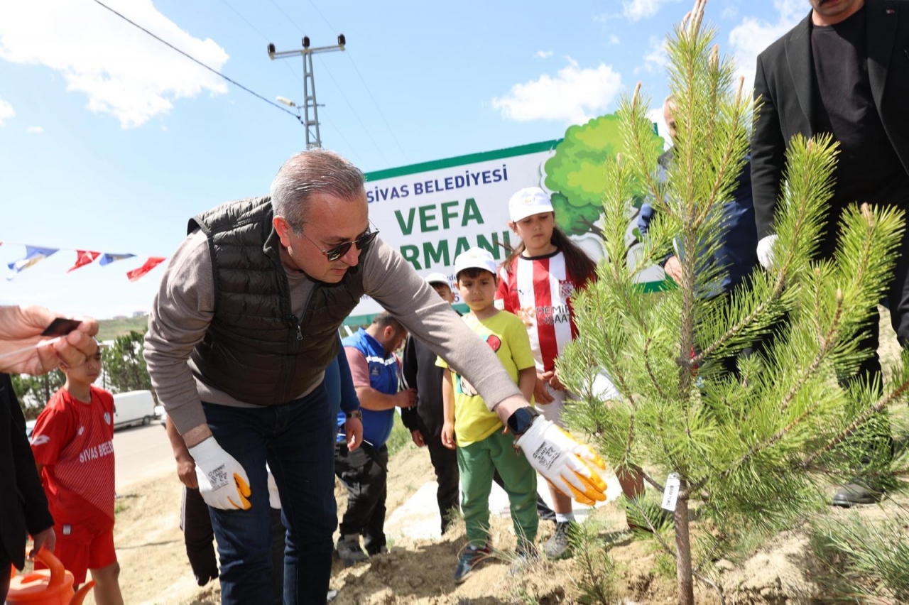 Sivas'ta vefat eden 535 kişi anısına fidan dikildi