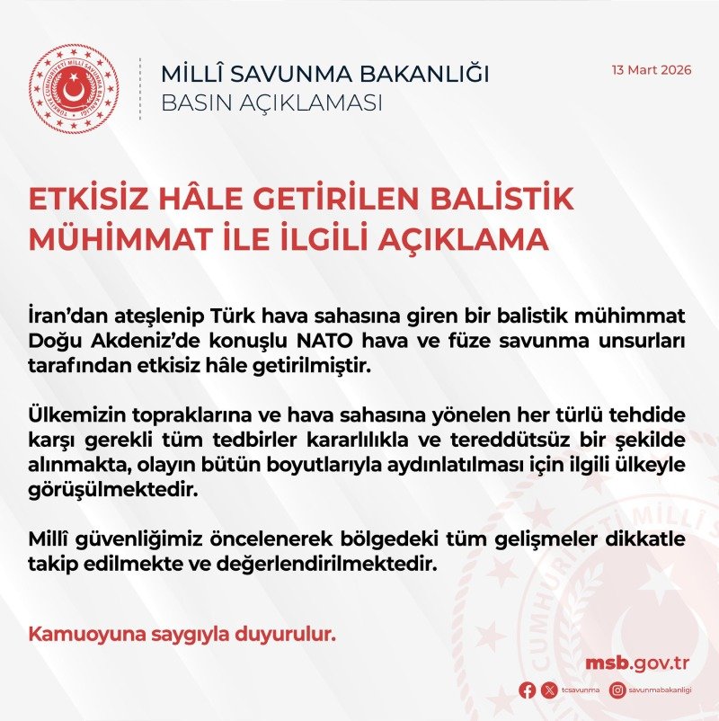 Savunma Bakanlığı Füze Açıklama