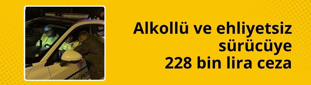 Alkollü ve ehliyetsiz sürücüye 228 bin lira ceza
