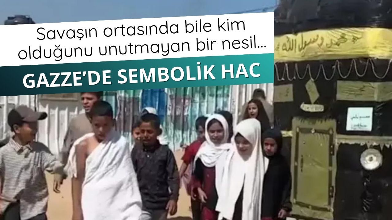 Gazzeli çocuklardan sembolik Hac