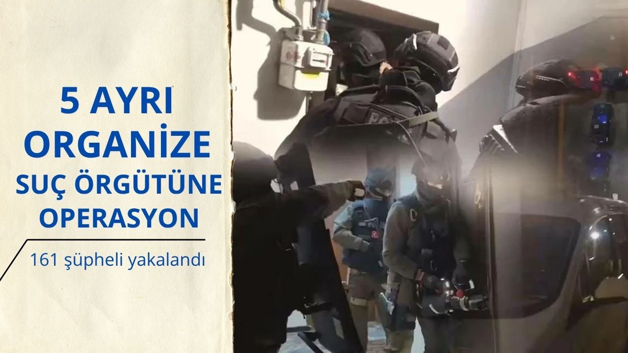 5 ayrı organize suç örgütüne operasyon: 161 şüpheli yakalandı