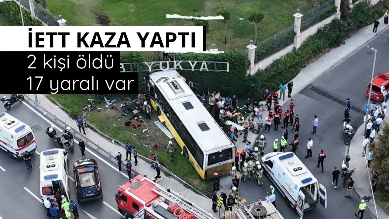 Zeytinburnu'nda İETT otobüsü duvara çarptı