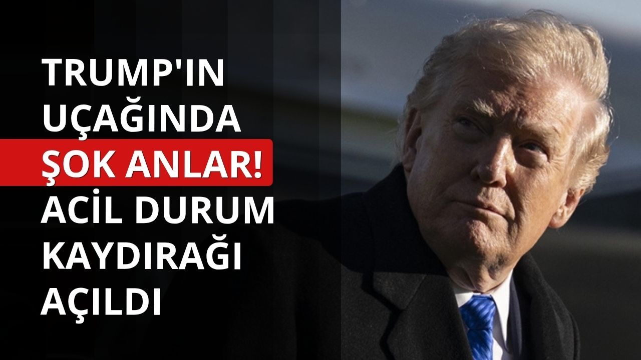 Trump'ın uçağında şok anlar: Acil durum kaydırağı açıldı