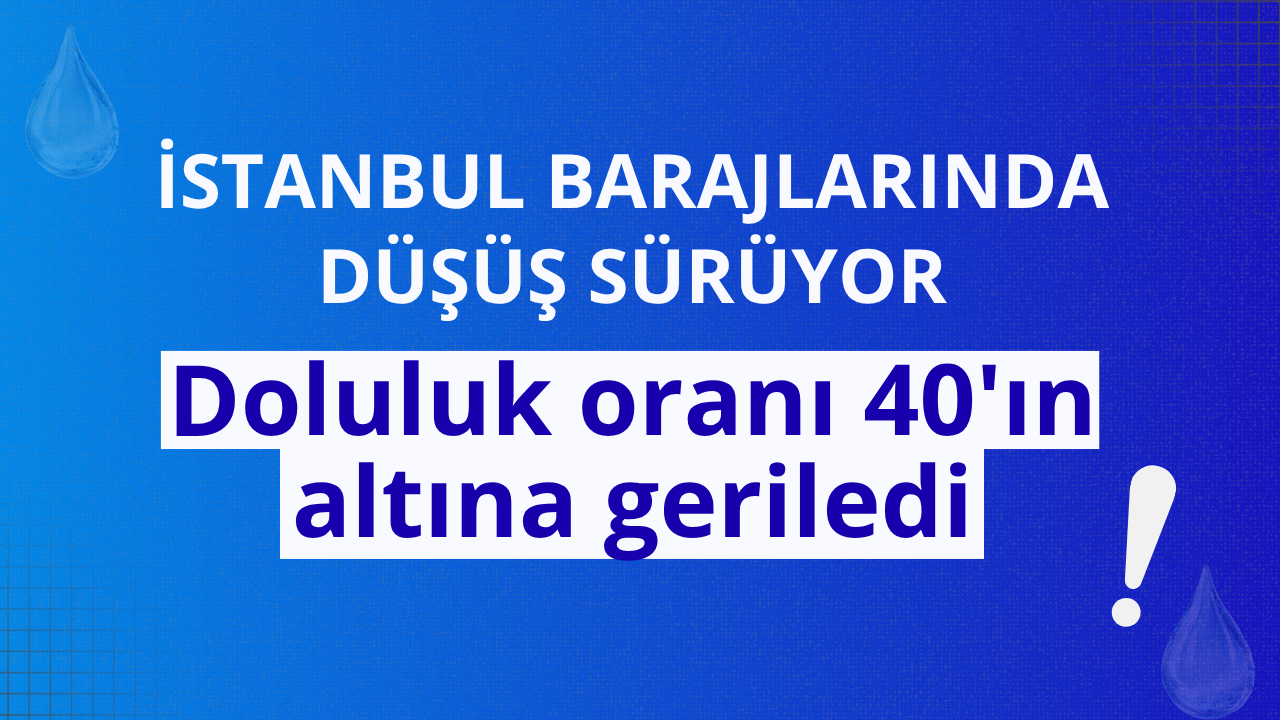 İstanbul barajlarında düşüş sürüyor: Doluluk oranı 40'ın altına geriledi