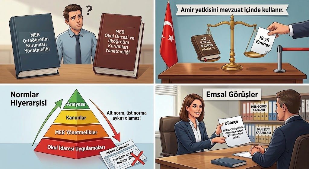 Ortaokul Öğretmenlerine dersinin en az olduğu gün nöbet görevi verilebilir mi?