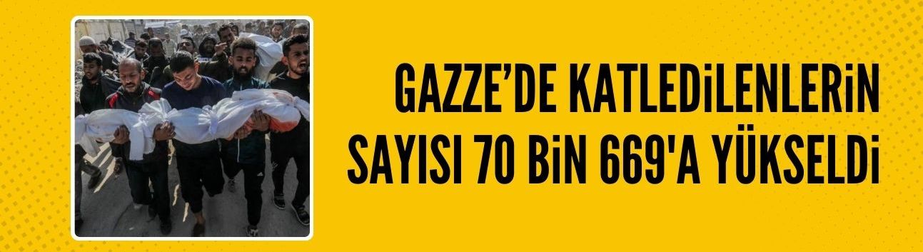 Soykırımcı İsrail'in Gazze'ye saldırılarında vefat sayısı 70 bin 669'a yükseldi